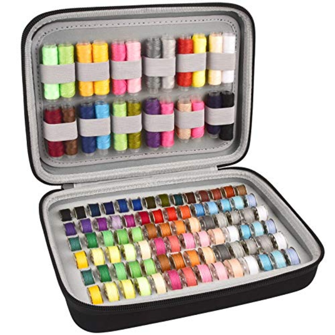 Bobbin Holder, Bobbins Case Thread Organizer, Bobbins Spool Storage Box Holds Up to 84pcs Bobbins and 24pcs Sewing Thread Spools Compatible with Brother for Janome for Babylock for Singer (Box Only)